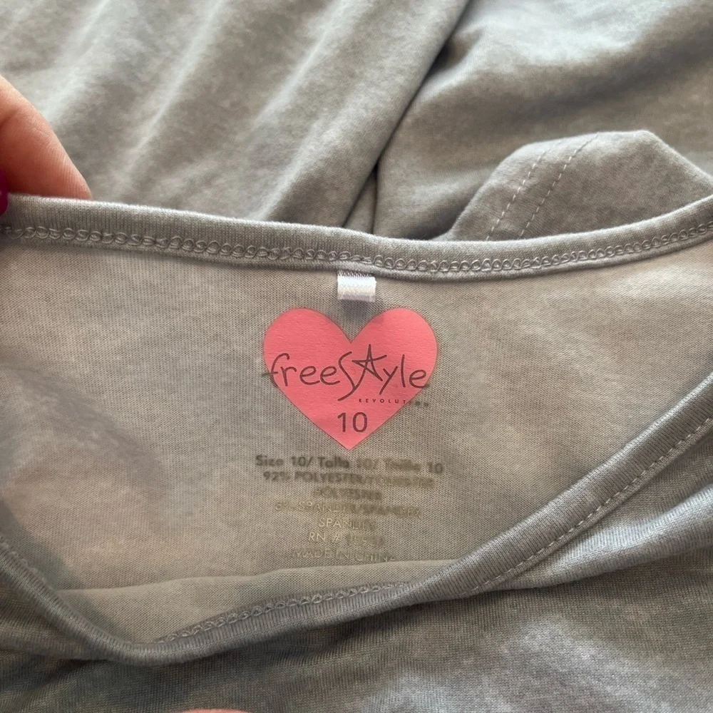 5 FOR $20 FreeStyle Big Kids Girls Grey Love Dress sz 10